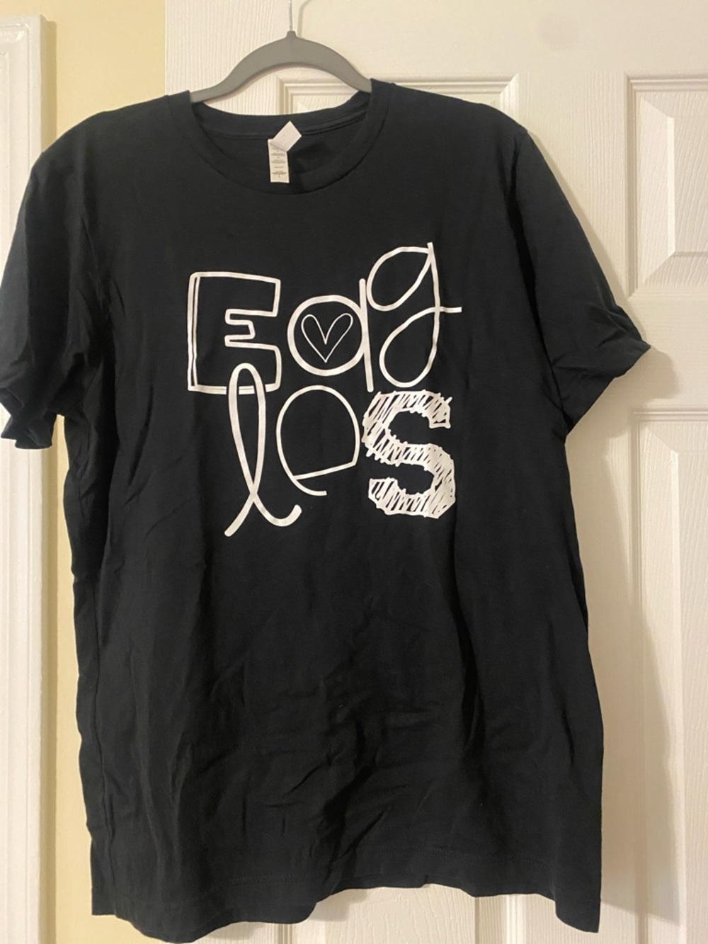 Black Graphic Short-Sleeve  Women Shirt - White Lettering

Never worn